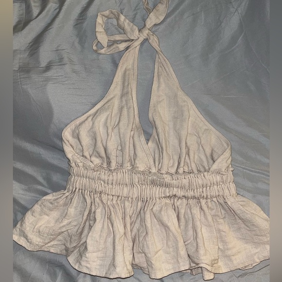Halter textured linen top - Picture 2 of 4